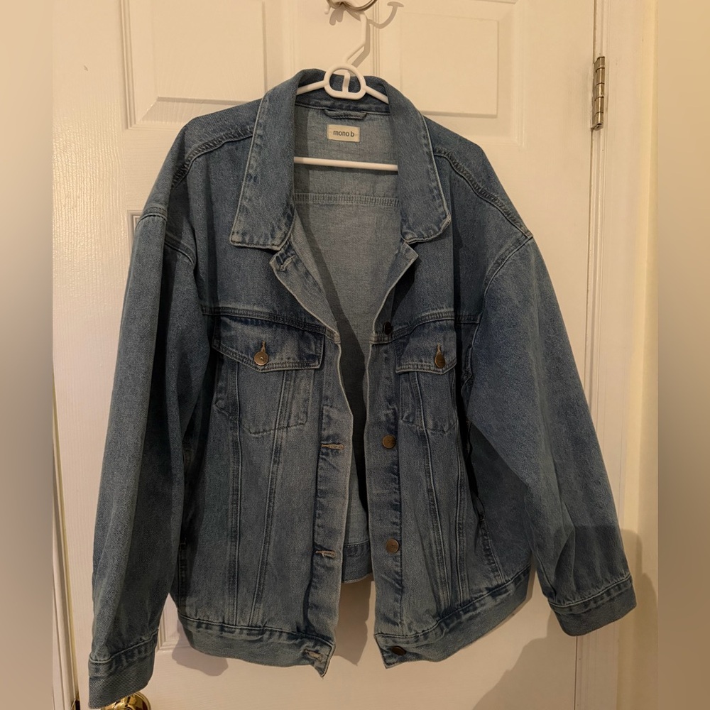 Mono B - Oversized Denim Jacket - Large